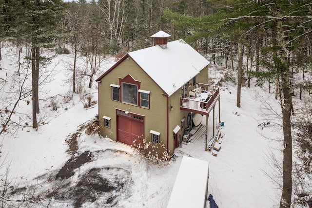 view of snowy aerial view