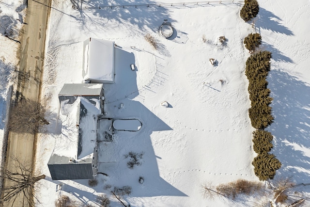 view of snowy aerial view