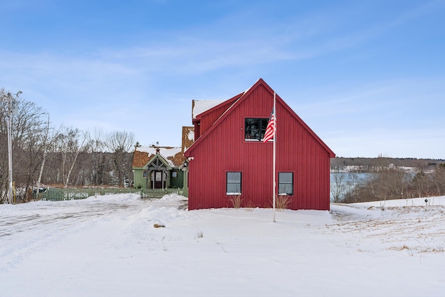 view of snow covered structure