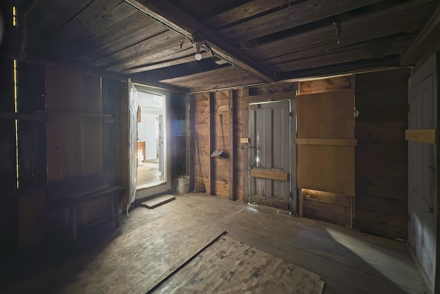 miscellaneous room featuring wooden ceiling