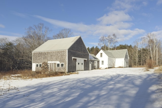 view of snowy exterior