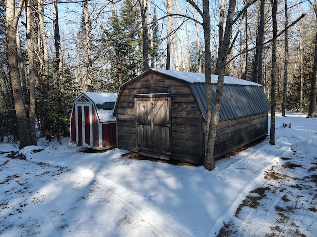 view of snow covered structure