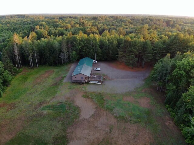 1449 Main Rd, Greenbush, ME 04418 - bird's eye view featuring a wooded view