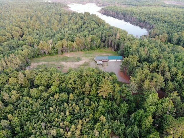1449 Main Rd, Greenbush, ME 04418 - bird's eye view with a forest view and a water view
