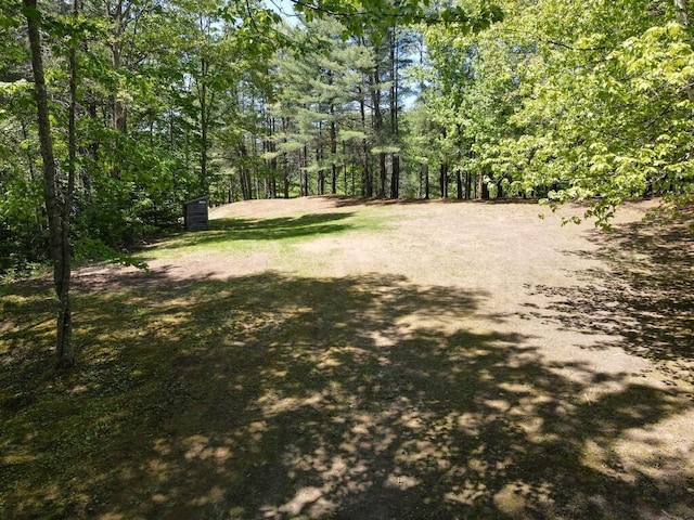 1449 Main Rd, Greenbush, ME 04418 - view of yard featuring a forest view