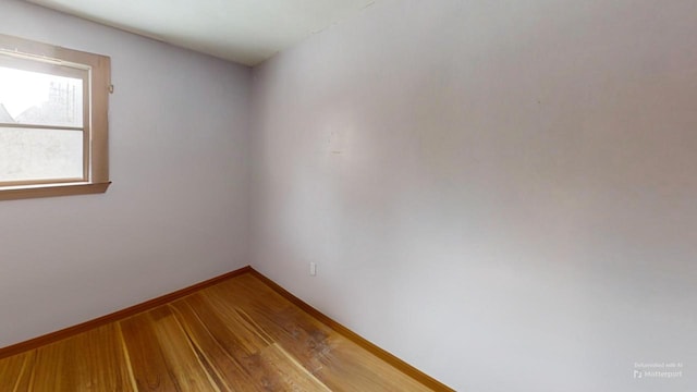 spare room featuring wood-type flooring