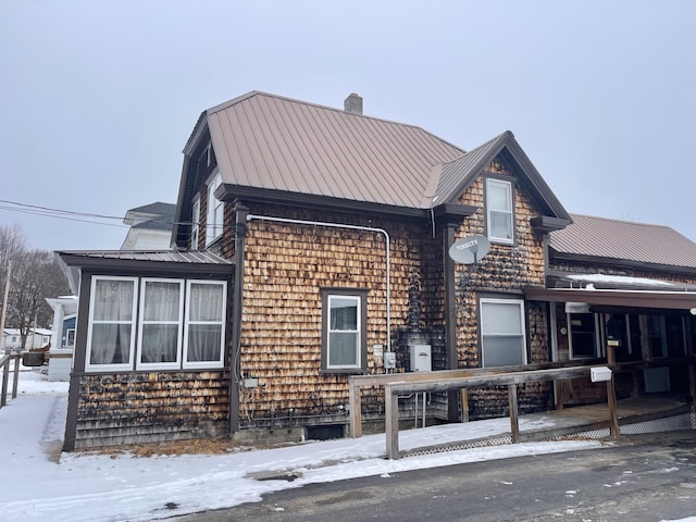 view of snowy exterior