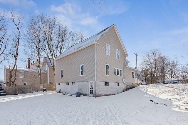 view of snowy exterior