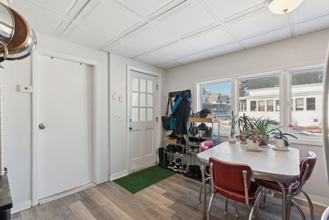 dining room with wood-type flooring