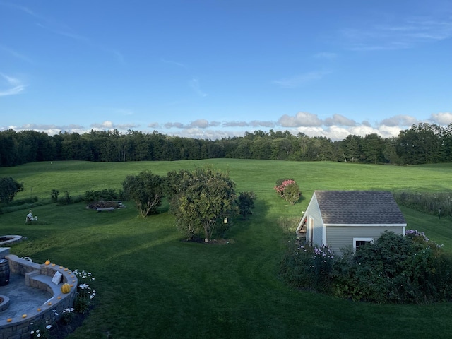 drone / aerial view with a rural view