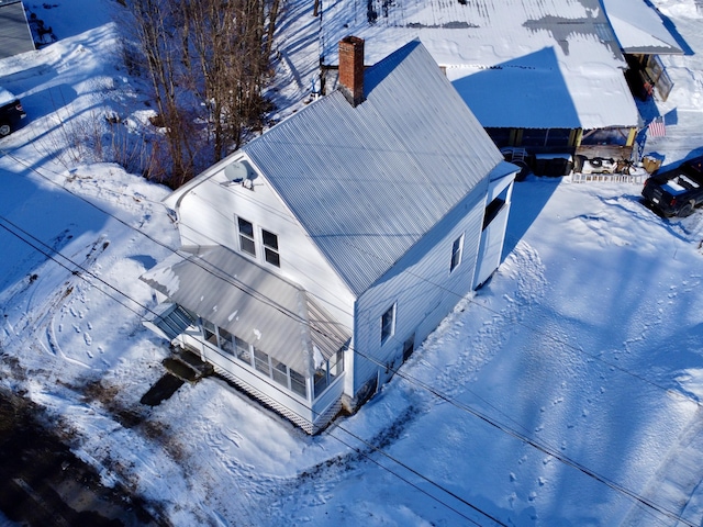 view of snowy aerial view