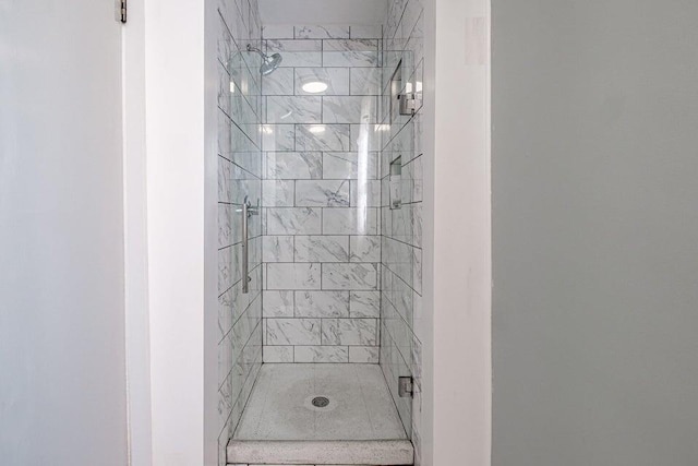 bathroom featuring walk in shower