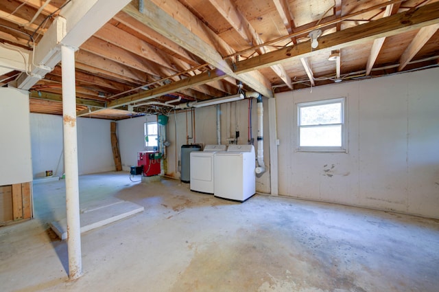 3 Sea Breeze Ave, Biddeford, ME 04005 - below grade area with washing machine and clothes dryer, plenty of natural light, and a heating unit
