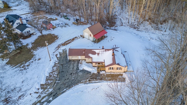 view of snowy aerial view