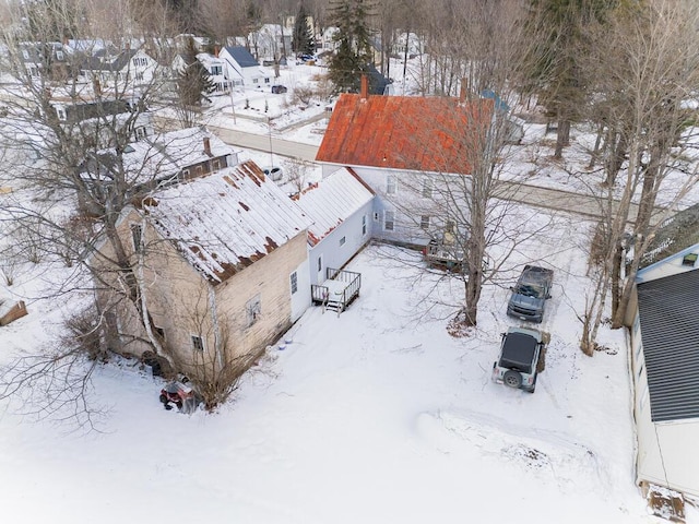 view of snowy aerial view