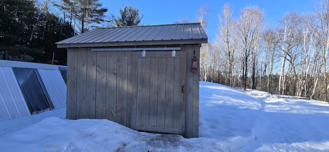 view of snow covered structure