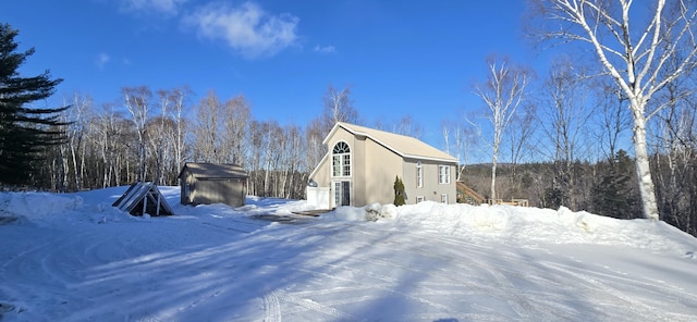 view of snowy exterior