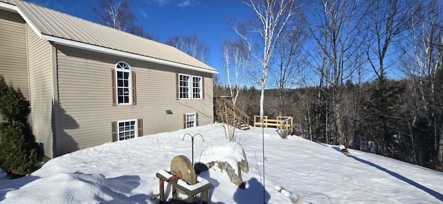 view of snowy exterior