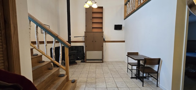 foyer with light tile patterned flooring