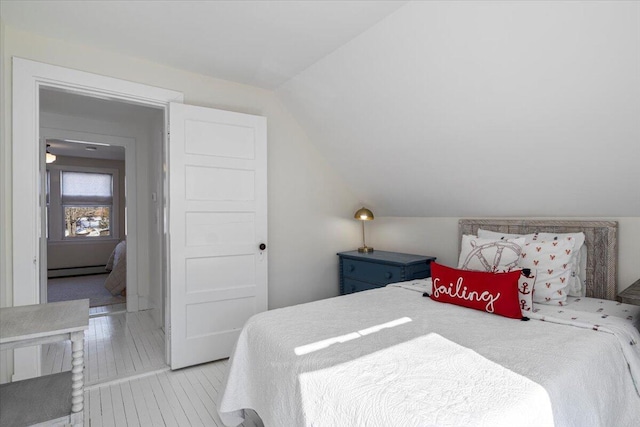 bedroom with vaulted ceiling