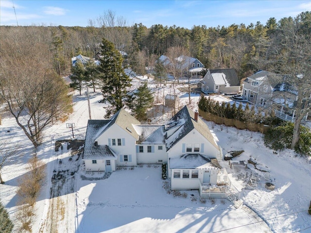 view of snowy aerial view