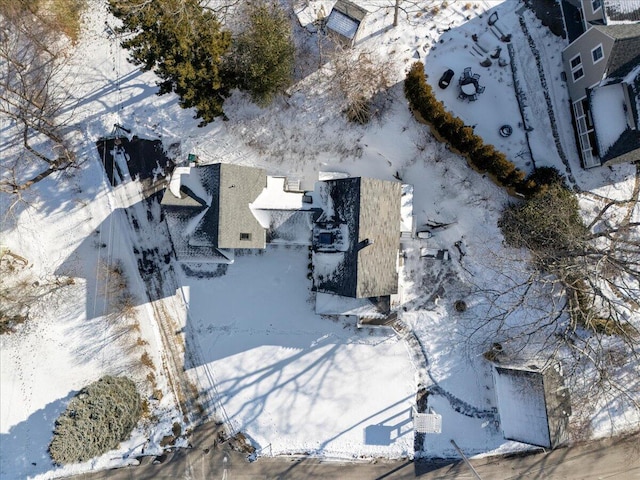 view of snowy aerial view