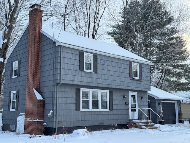 view of front property with a garage