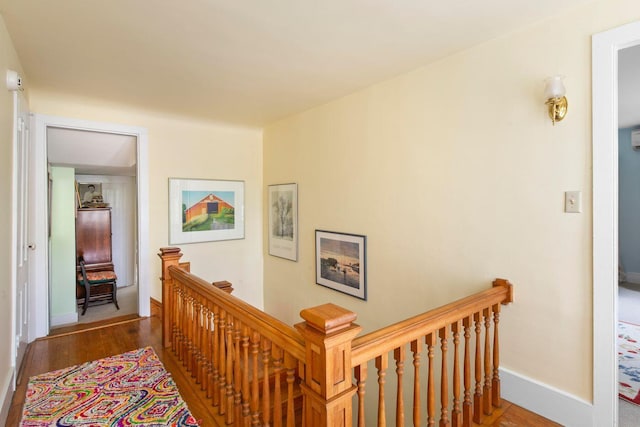 hall featuring dark hardwood / wood-style floors