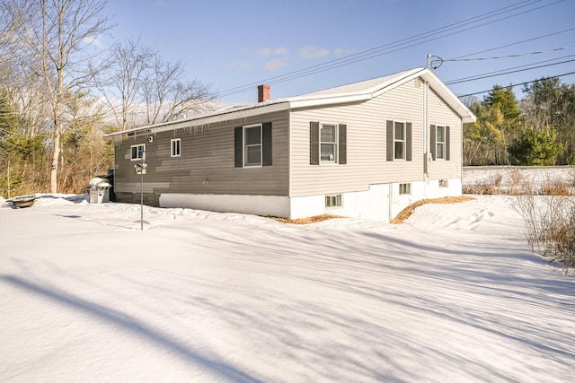 view of snowy exterior