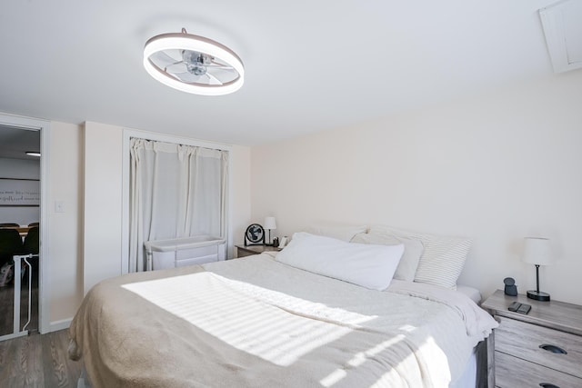 bedroom featuring wood-type flooring