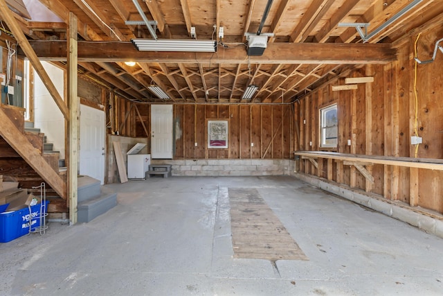 basement featuring a garage
