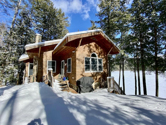 view of snowy exterior