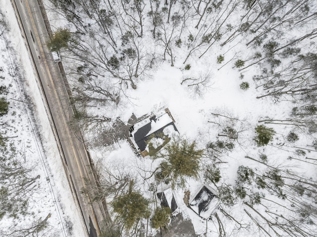 view of snowy aerial view