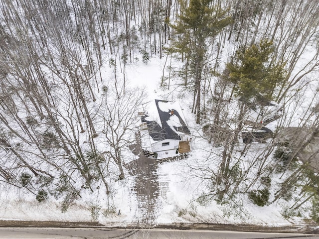 view of snowy aerial view