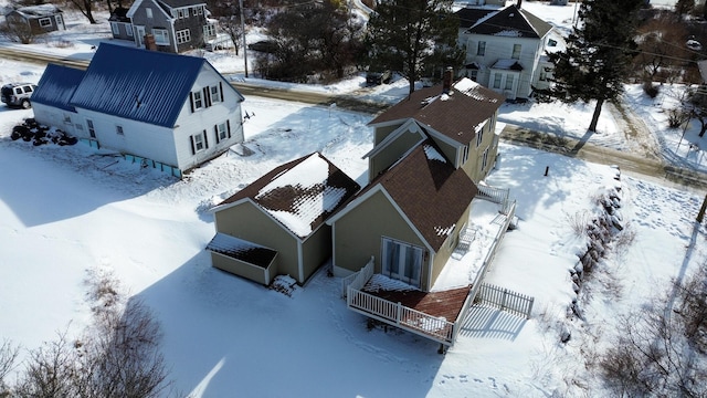 view of snowy aerial view