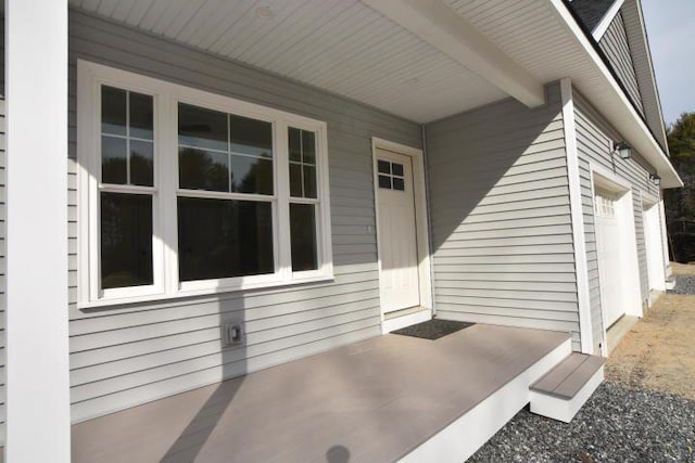 entrance to property with a garage