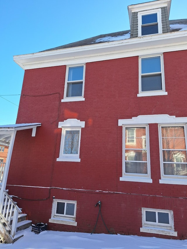 view of snowy exterior