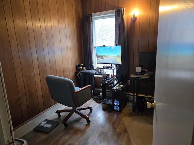 36 Erchles St, Rumford, ME 04276 - office area with wood finished floors and wooden walls