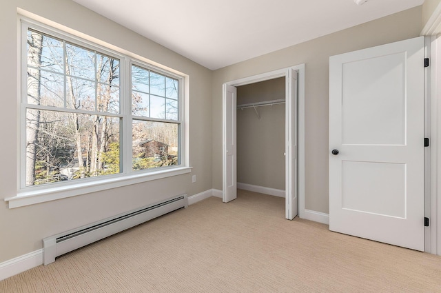 LOT9 Westhaven Ln, Wells, ME 04090 - unfurnished bedroom with a baseboard heating unit, light colored carpet, baseboards, and a closet