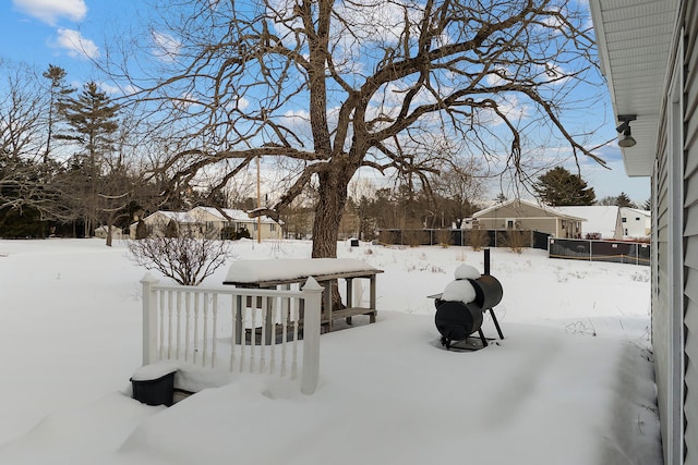 view of snowy yard