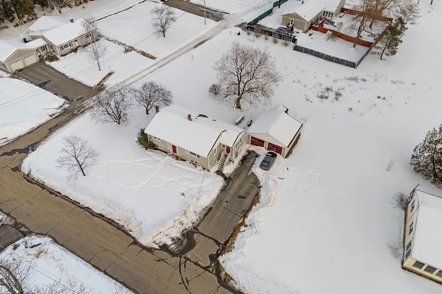 view of snowy aerial view