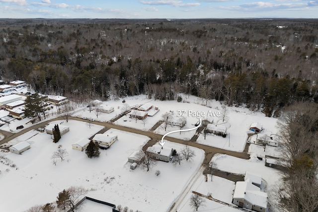 view of snowy aerial view