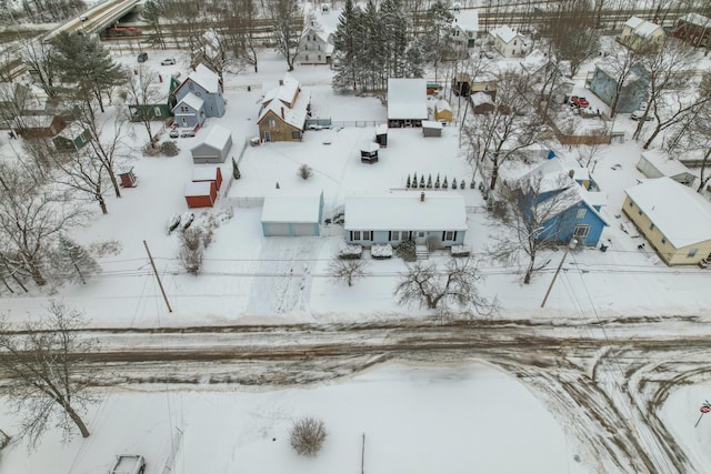 view of snowy aerial view