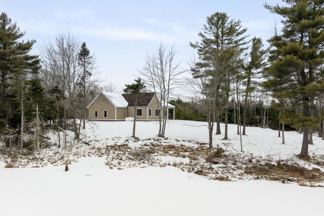 view of snowy exterior