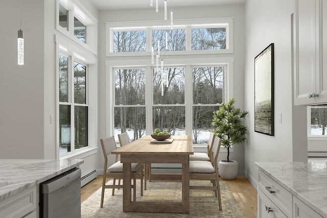 sunroom / solarium with a baseboard radiator