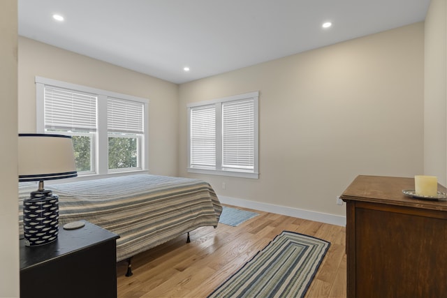 bedroom featuring light hardwood / wood-style floors