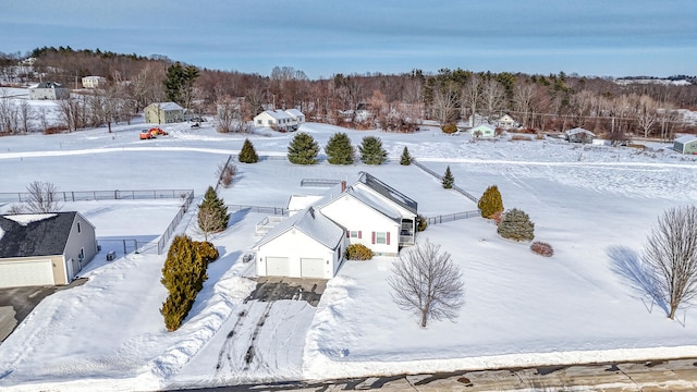 view of snowy aerial view