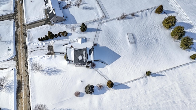 view of snowy aerial view