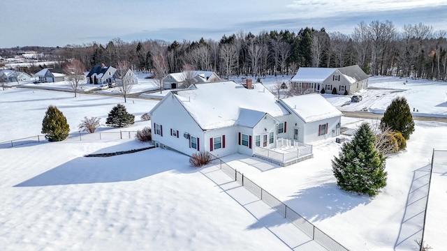 view of snowy aerial view