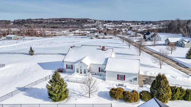 view of snowy aerial view